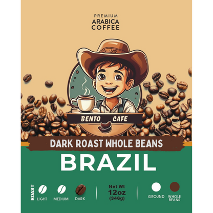 Brazil Dark Roast Whole Beans Coffee , 12 Oz