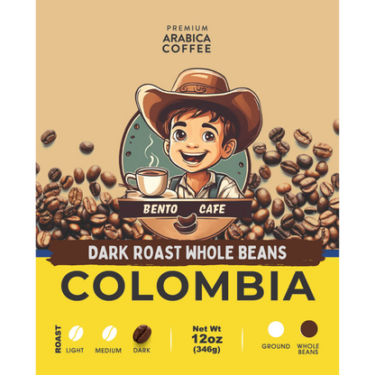 Colombia Dark Roast Whole Beans Coffee , 12 Oz
